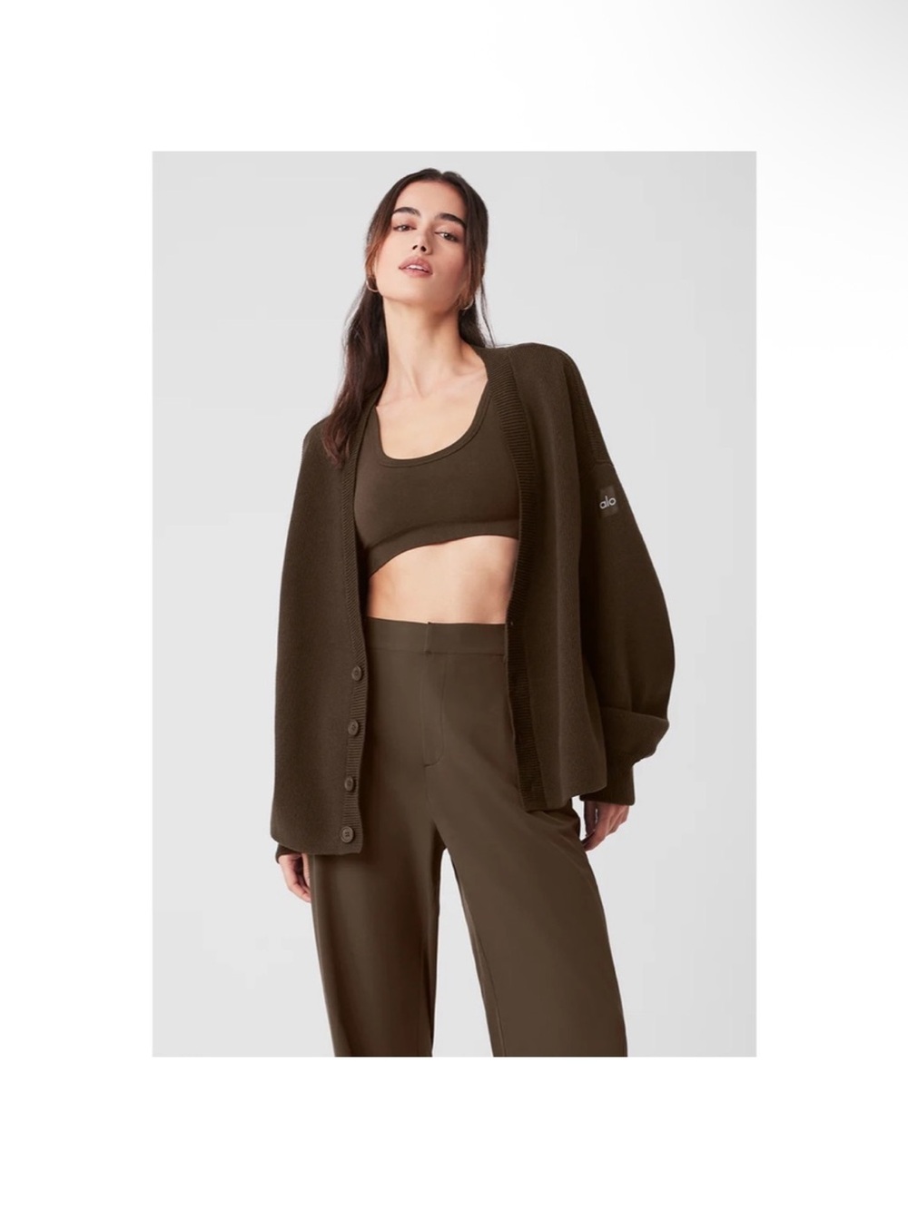 Alo Brown Scholar Cardigan